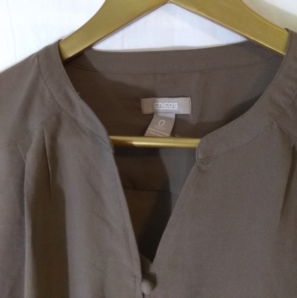 Chicos SOLD.eBay Loose Fit Front Ties Size 0 Brown - Picture 5 of 6